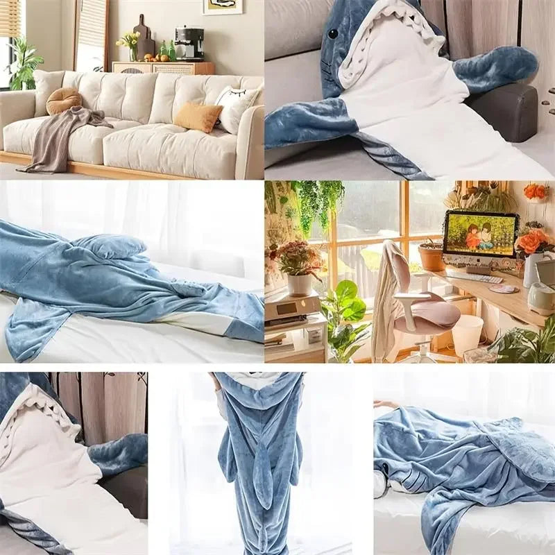 Shark Attack Cozy Blanket Playsuit: Dive Into Comfort!