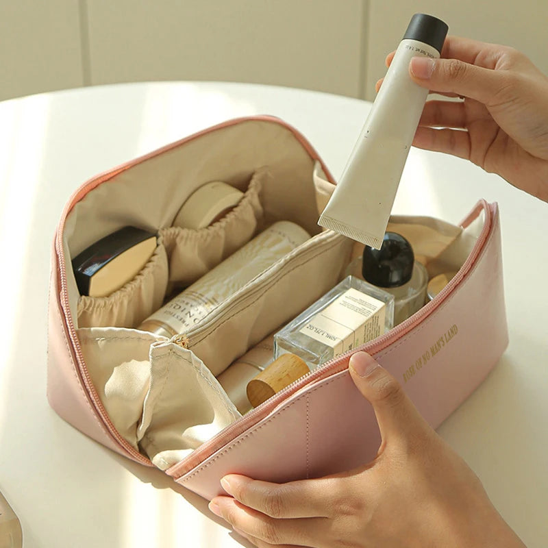 Elegant Leather Cosmetic Bag: Your Chic Travel Companion